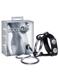 Подхват для мошонки с 3 съемными эрекционными кольцами Leder-Riemen - Orion - в Твери купить с доставкой