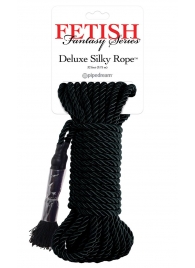 Черная веревка для фиксации Deluxe Silky Rope - 9,75 м. - Pipedream - купить с доставкой в Твери
