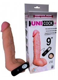 Фаллическая насадка Харнесс UNICOCK 9  с вибрацией - 24 см. - LOVETOY (А-Полимер) - купить с доставкой в Твери