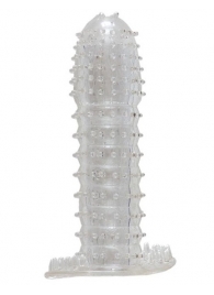 Гелевая прозрачная насадка c шипами - 12 см. - Toyfa Basic - в Твери купить с доставкой