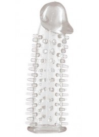 Прозрачная насадка на половой член с закрытой головкой и шипами - 12,5 см. - Toyfa Basic - в Твери купить с доставкой