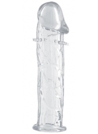 Гладкая прозрачная насадка с усиками под головкой - 12,5 см. - Toyfa Basic - в Твери купить с доставкой