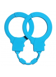 Голубые силиконовые наручники Stretchy Cuffs Turquoise - Lola Games - купить с доставкой в Твери