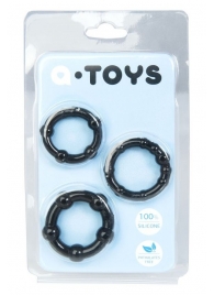 Набор из 3 чёрных эрекционных колец A-toys - A-toys - в Твери купить с доставкой