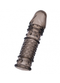 Дымчатая закрытая насадка ToyFa XLover с чешуйками и пупырышками - 13,5 см. - ToyFa - в Твери купить с доставкой