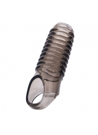 Дымчатая насадка с рёбрышками и подхватом мошонки ToyFa XLover - 12,5 см. - ToyFa - в Твери купить с доставкой