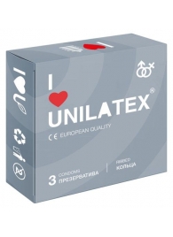 Презервативы с рёбрами Unilatex Ribbed - 3 шт. - Unilatex - купить с доставкой в Твери