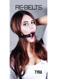 Чёрный кожаный чокер-кляп Tyra Black - Rebelts - купить с доставкой в Твери