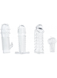 Набор из 4 насадок на член Pleasured Penis Enhancement Sleeve 4 Pack - XR Brands - в Твери купить с доставкой
