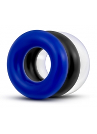 Набор из 3 разноцветных колец Stay Hard Donut Rings - Blush Novelties - в Твери купить с доставкой