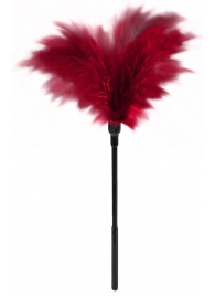 Пластиковая метелочка с красными пёрышками Small Feather Tickler - 32 см. - Blush Novelties - купить с доставкой в Твери