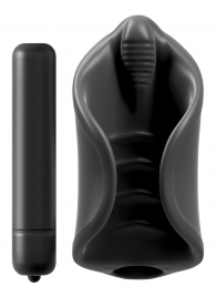 Чёрный мастурбатор Vibrating Silicone Stimulator с вибрацией - Pipedream - в Твери купить с доставкой