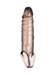 Дымчатая фаллическая насадка с подхватом и закрытой головкой - 16,2 см. - ToyFa - в Твери купить с доставкой