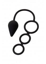 Тройное эрекционное кольцо с анальным хвостом Drop M-size - Erotist Adult Toys - в Твери купить с доставкой