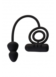 Чёрное эрекционное кольцо с вибропулькой и анальным хвостом - Erotist Adult Toys - в Твери купить с доставкой