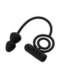 Чёрное эрекционное кольцо с вибропулькой и анальным хвостом - Erotist Adult Toys - в Твери купить с доставкой