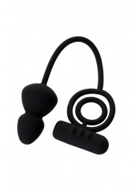 Чёрное эрекционное кольцо с вибростимулятором и анальным хвостом - Erotist Adult Toys - в Твери купить с доставкой
