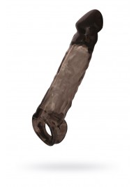 Чёрная насадка на пенис Tс подхватом - 19,5 см. - ToyFa - в Твери купить с доставкой