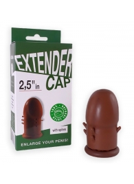 Коричневый латексный удлинитель пениса 2.5 in с шипиками - Sitabella - в Твери купить с доставкой