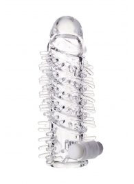 Насадка на пенис TOYFA A-Toys с вибропулей и шипами - 13,4 см. - A-toys - в Твери купить с доставкой