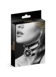 Чёрный тройной чокер с большим кольцом - Bijoux Pour Toi - купить с доставкой в Твери