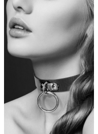 Узенький ошейник из полиуретана с кольцом - Bijoux Pour Toi - купить с доставкой в Твери