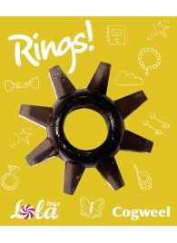 Чёрное эрекционное кольцо Rings Cogweel - Lola Games - в Твери купить с доставкой
