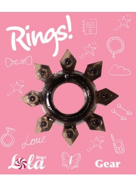 Чёрное эрекционное кольцо Rings Gear - Lola Games - в Твери купить с доставкой