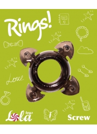 Чёрное эрекционное кольцо Rings Screw - Lola Games - в Твери купить с доставкой