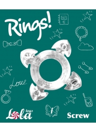 Прозрачное эрекционное кольцо Rings Screw - Lola Games - в Твери купить с доставкой