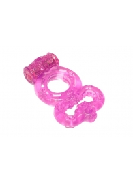 Розовое эрекционное кольцо Rings Treadle с подхватом - Lola Games - в Твери купить с доставкой