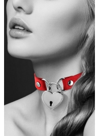 Красный чокер с замком в форме сердца - Bijoux Pour Toi - купить с доставкой в Твери