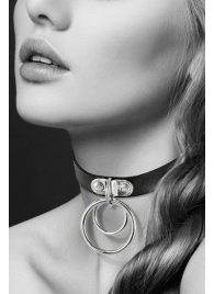 Черный чокер с двумя кольцами - Bijoux Pour Toi - купить с доставкой в Твери