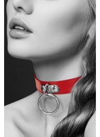 Красный узенький чокер с кольцом - Bijoux Pour Toi - купить с доставкой в Твери
