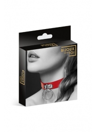Красный узенький чокер с кольцом - Bijoux Pour Toi - купить с доставкой в Твери