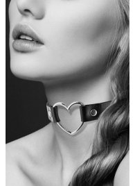 Чёрный чокер с кольцом в форме сердца - Bijoux Pour Toi - купить с доставкой в Твери