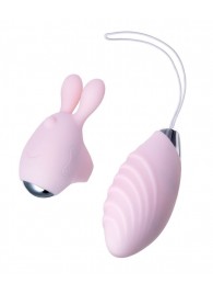 Нежно-розовый набор VITA: вибропуля и вибронасадка на палец - JOS