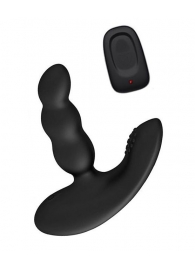 Черный силиконовый стимулятор простаты Levett Nitoc с пультом ДУ - Levett - в Твери купить с доставкой