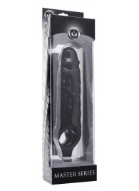 Чёрная увеличивающая насадка на член Mamba Cock Sheath Packaged - 16,5 см. - XR Brands - в Твери купить с доставкой