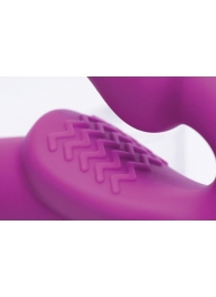 Ярко-розовый безремневой вибрострапон Evoke Vibrating Strapless Silicone Strap-on Dildo - XR Brands - купить с доставкой в Твери