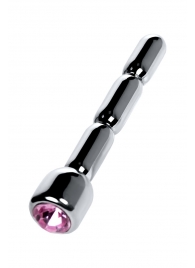 Серебристый уретральный плаг со стразом - 7 см. - ToyFa - купить с доставкой в Твери