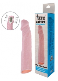 Телесная насадка с вибрацией Sex Expert - 18 см. - Sex Expert - в Твери купить с доставкой