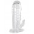 Прозрачная гелевая насадка с клиторальным отростком - 13 см. - Toyfa Basic - в Твери купить с доставкой