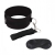 Черный ошейник с длинным поводком Collar and Leash Set - Lux Fetish - купить с доставкой в Твери