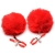 Красные зажимы на соски с помпонами Pom Pom - XR Brands - купить с доставкой в Твери