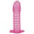Гелевая розовая насадка с шипами - 12 см. - Toyfa Basic - в Твери купить с доставкой