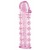 Гелевая розовая насадка на фаллос с шипами - 12 см. - Toyfa Basic - в Твери купить с доставкой