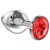 Большая серебристая анальная пробка Diamond Red Sparkle Large с красным кристаллом - 8 см. - Lola Games - купить с доставкой в Твери