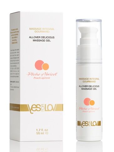 Универсальный массажный гель-смазка Allover Delicious Massage Gel с ароматом персика и аброкоса - 50 мл. - YESforLOV - купить с доставкой в Твери
