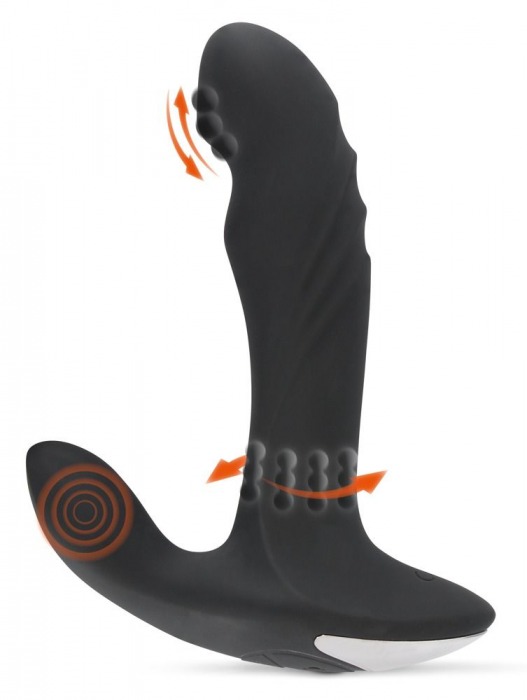 Черный вибромассажер простаты с функцией римминга Plug with Perineum Stimulator - 16,6 см. - Orion - в Твери купить с доставкой